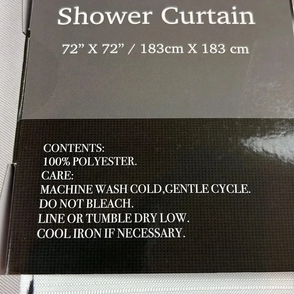 Luxury Home Paris‎ Print Shower Curtain With 12 Beaded Metal Hooks Brand New
